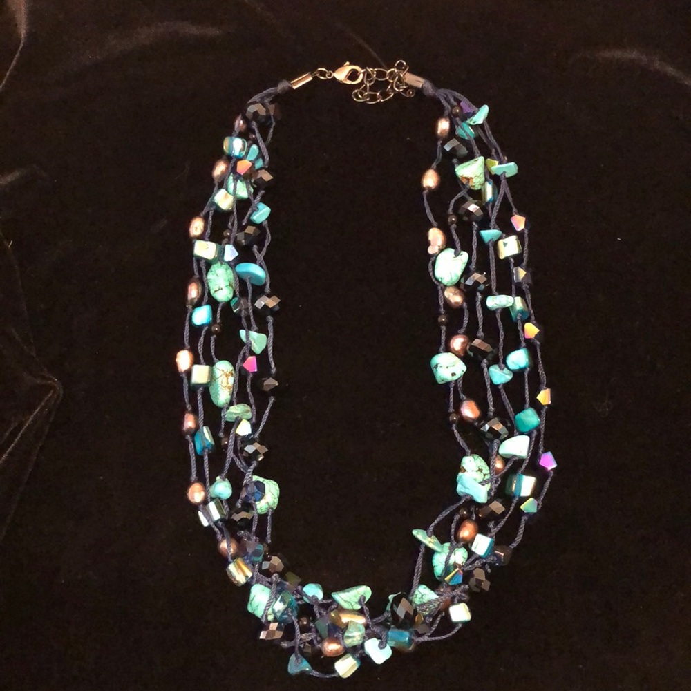 Genuine Turquoise-Fresh Water Pearls & Glass Beads